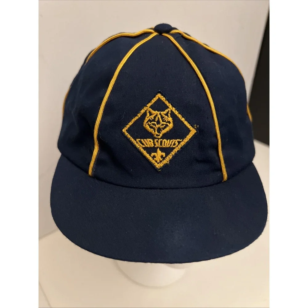 Vintage Kids Boys Cub Scouts Hat  Boy Scouts Of America‎ Fitted Size 7 1/4
